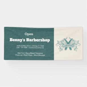 Banderoles Barbershop blue jeans texture