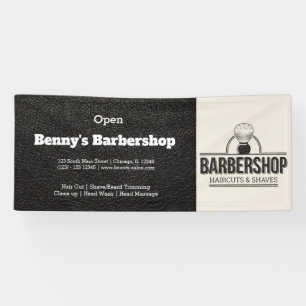 Banderoles Barbershop look cuir