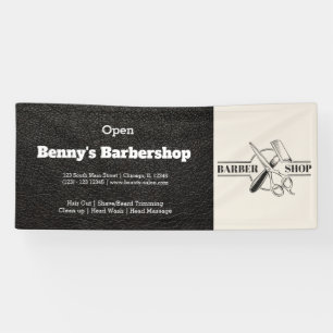 Banderoles Barbershop look cuir