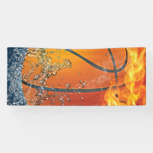 Banderoles Basket-ball à flammes