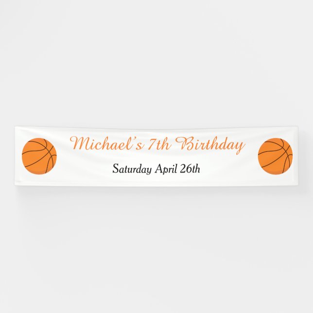Banderoles Basketball Sports Orange Anniversaire (Horizontal)
