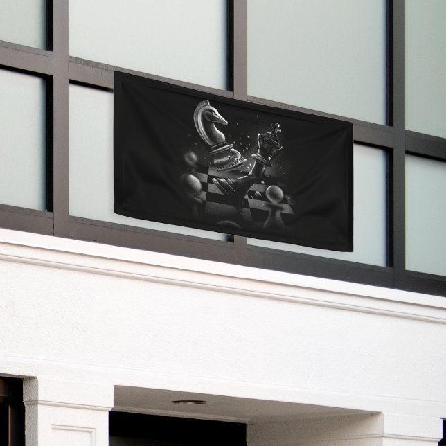 Banderoles Bataille aux échecs dramatique - Chevalier contre  (Bâtiment extérieur)