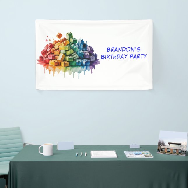 Banderoles Bâtiments colorés Blocs Anniversaire (Salon professionnel)