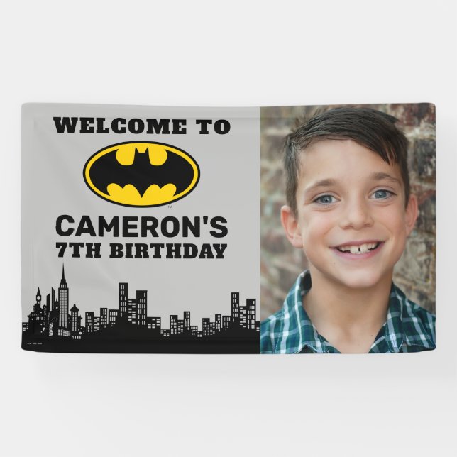 Banderoles Batman - Gotham City | Anniversaire Ajouter nom et (Horizontal)