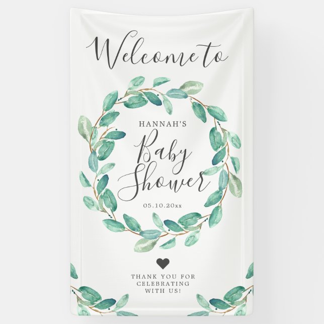 Banderoles Bayou Botanical | Accueil baby shower (Vertical)