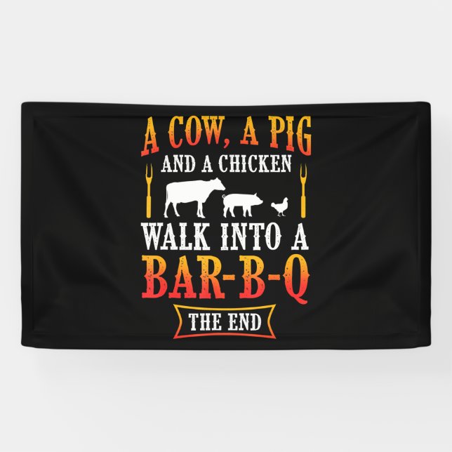 Banderoles BBQ | Barbecue Barbecue Barbecue Plaisanterie Gril (Horizontal)