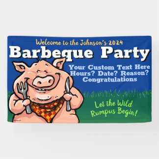 Banderoles BBQ.Barbecue.Roast de porc.Grill.Cookies.Fête d'ét