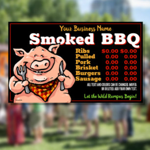 Banderoles BBQ.Barbeque Menu.Roast de porc.Grill.Truck alimen