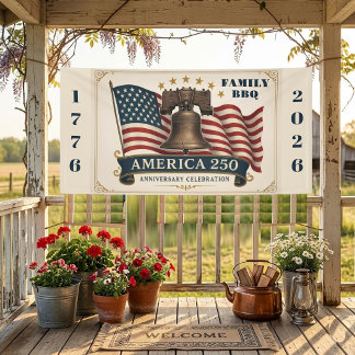 Banderoles BBQ familial américain 250e anniversaire 1776-2026