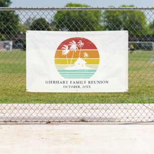 Banderoles Beach House Palm Trees Famille Réunion Personnalis