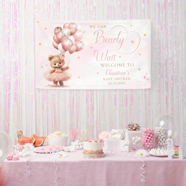Banderoles bearly wait teddy bear baby shower bienvenue (Fête)