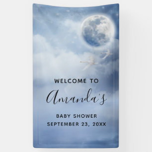 Banderoles Beau ciel bleu avec Baby shower de cygnes volants