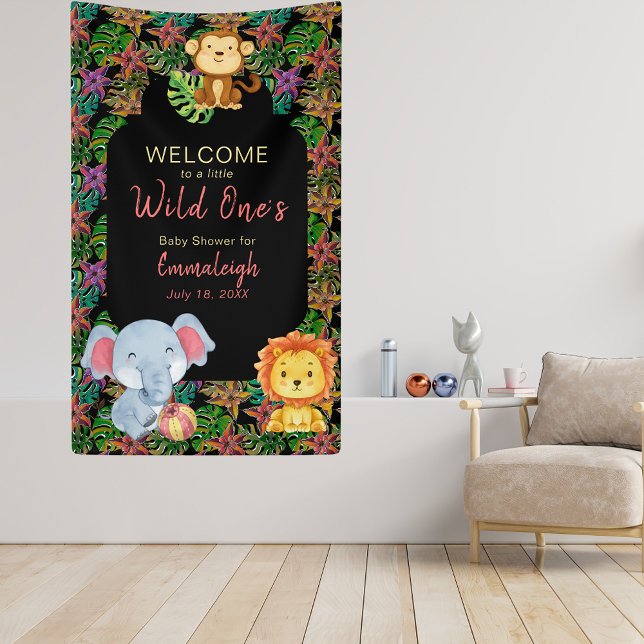 Banderoles Bébé animaux de la jungle sauvage un Baby shower (Créateur téléchargé)