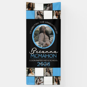 Banderoles Bébé Bleu et noir Photo Collage Graduation Vinyl