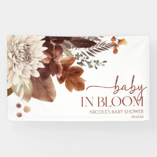 Banderoles Bébé Brun Bourgogne en Fleur Fête de Naissance Flo
