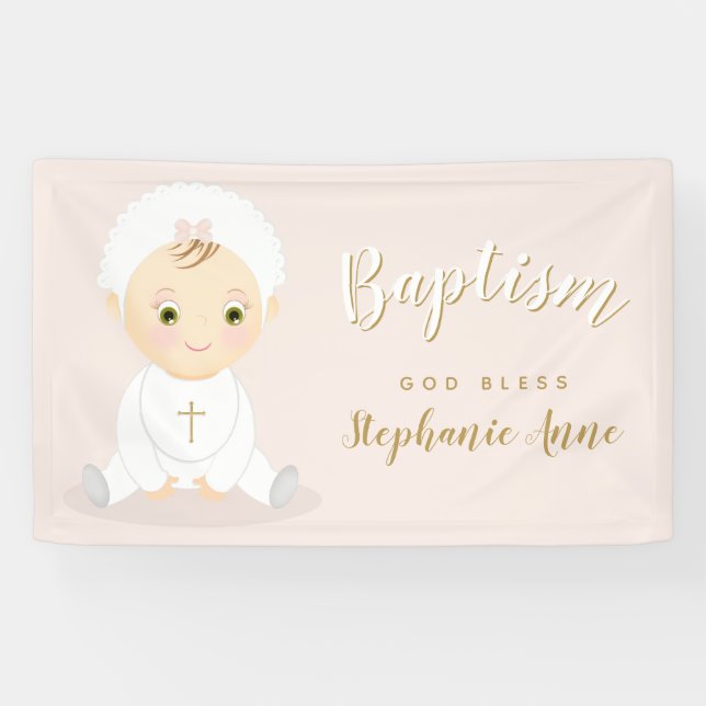 Banderoles Bébé de baptême avec le capot (Horizontal)