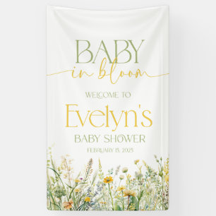 BANDEROLES BÉBÉ EN BLOOM BABY SHOWER BANNIER VERT ET JAUNE