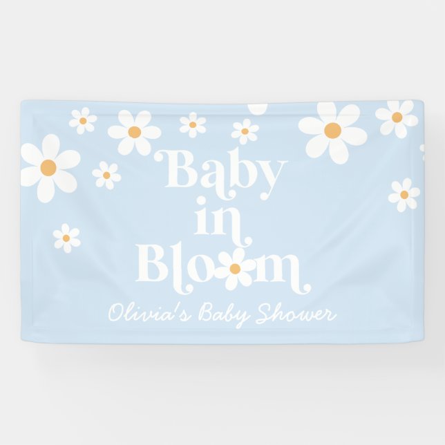 Banderoles Bébé en fleur ! Baby shower de bouho Retro Daisy (Horizontal)