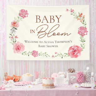 Banderoles Bébé en fleurs Fille Fleuriste Baby Shower Personn