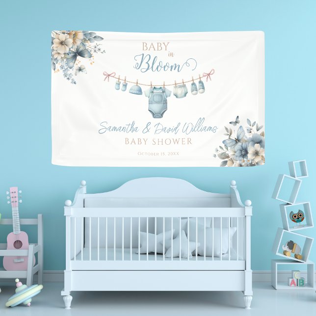 Banderoles Bébé floral flush dans le Baby shower de jardin fl (Créateur téléchargé)