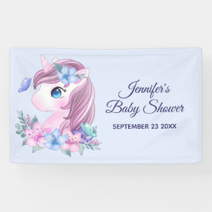 Banderoles Bébé magique licorne avec grand Baby shower des ye