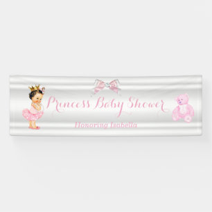 Banderoles Bébé princesse shower rose blanc bébé brunette