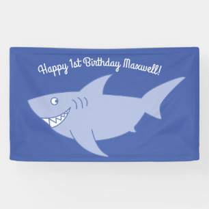 Banderoles Bébé Shark 1er Anniversaire de fête Décor