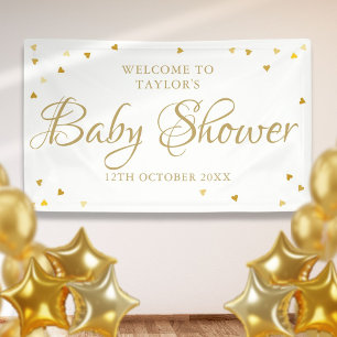 Banderoles Bébé Shower Love Hearts Or Sprinkle de bienvenue e