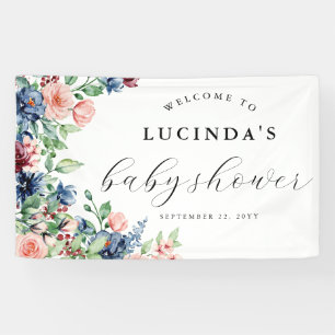 Banderoles Belle aquarelle Floral & Baby shower verdoyant