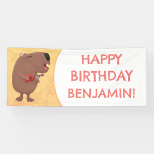 Banderoles Belle chanteuse capybara anniversaire personnalisé