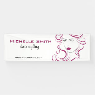 Banderoles Belle icône fille cheveux violet cheveux coiffure 