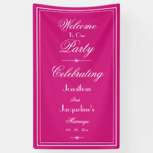 Banderoles Belle magenta chic appareil photo Mariage fond d'é