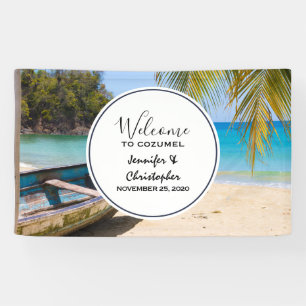 Banderoles Belle plage tropicale avec un Mariage en bateau