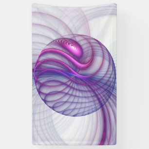 Banderoles Belle Swing Moderne Art Fractal Abstrait Rose