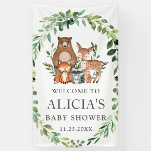 Banderoles Belle verdure Baby shower animalier en bois en toi