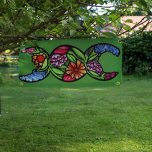 Banderoles "Béni Soit" Triple Lune Fleur