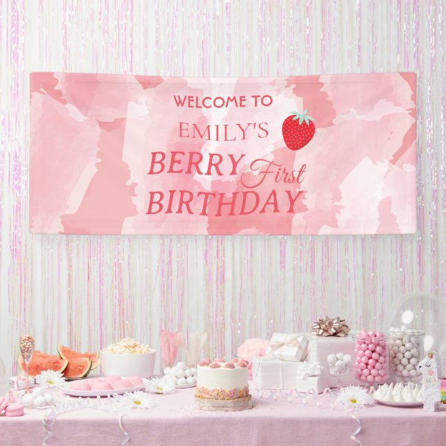 Banderoles Berry First Birthday Banner (Fête)