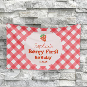 Banderoles Berry rouge fraise première fête d'anniversaire