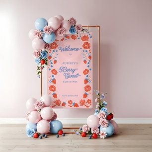 Banderoles Berry Sweet Floral Baby shower de bienvenue