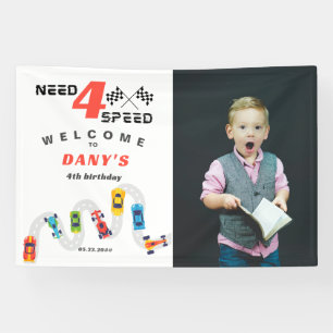 Banderoles Besoin 4 Speed Motor Car Racing Boy Quatrième anni