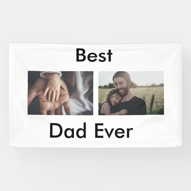 Banderoles best dad ever happy fête des pères ajouter votre p (Horizontal)
