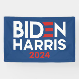 Banderoles Biden Harris 2024 étoile - Rouge Blanc Bleu