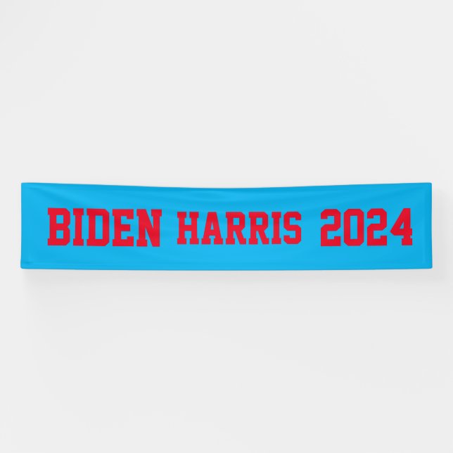 Banderoles Biden Harris 2024 rouge et bleu (Horizontal)