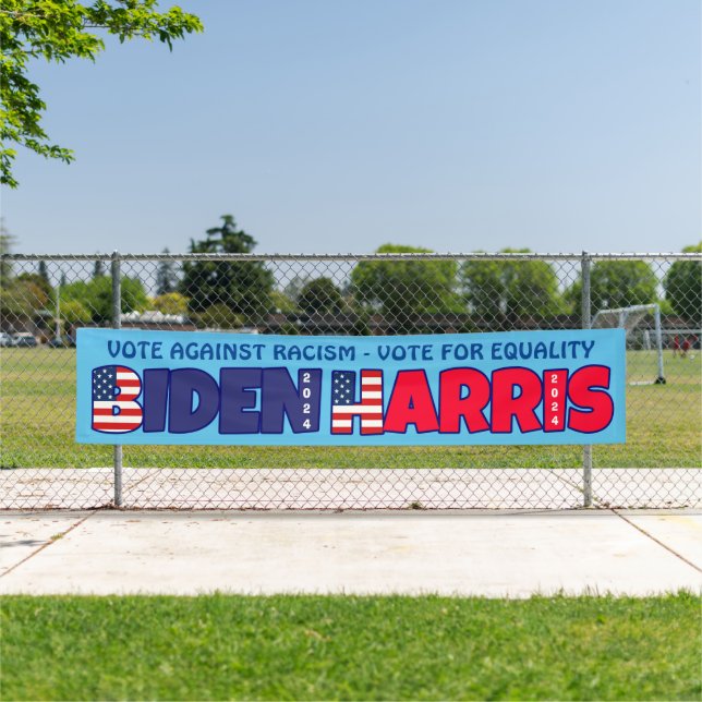 Banderoles Biden Harris 2024 Votez contre le racisme (En situation)