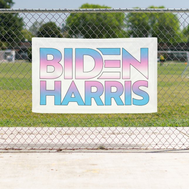 Banderoles Biden Harris Fierté Trans (En situation)