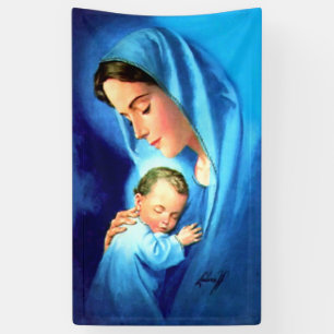 Banderoles Bienheureuse Vierge Marie avec Bébé Jésus