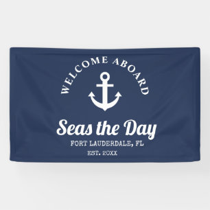 Banderoles Bienvenue à bord du Nautical Boat Name
