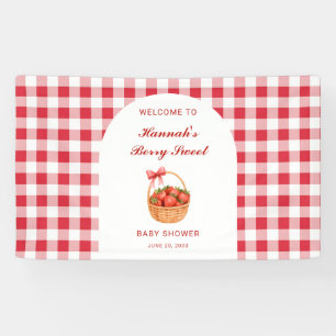 Banderoles Bienvenue à la Baby Shower Fille aux Fraises Douce