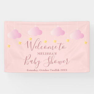 Banderoles Bienvenue à la Baby Shower Rose pour Bébé Fille