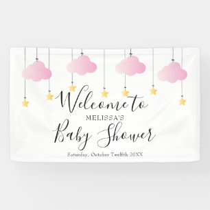 Banderoles Bienvenue à la Baby Shower Rose Twinkle Twinkle